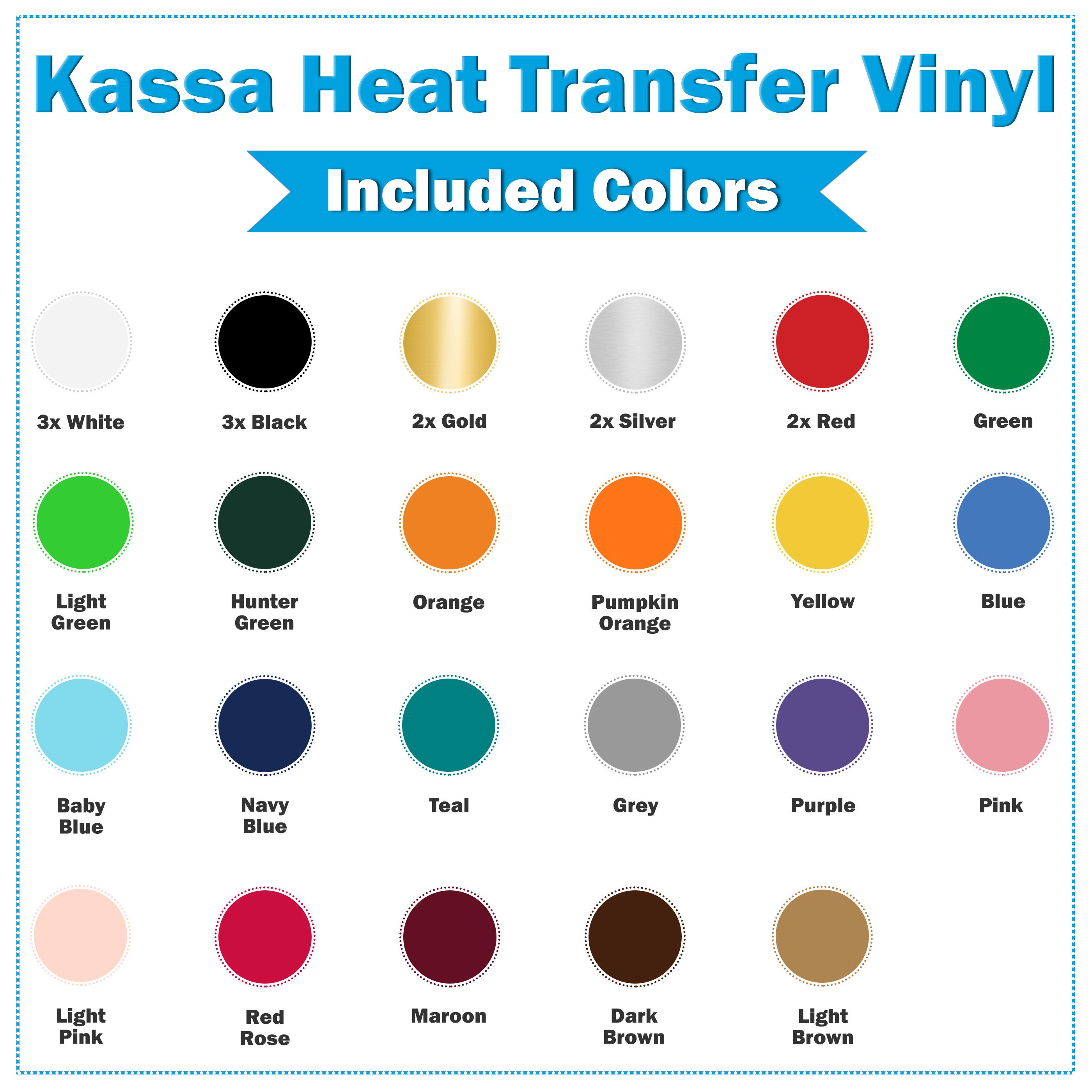 Kassa HTV Heat Transfer Vinyl Bundle 30 Sheets 12 X 10 Iron on Vinyl for  Cricut and Heat Press Bonus Teflon Sheet and Weeding Tool -  Sweden