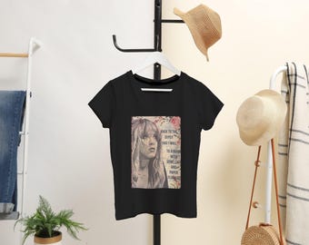 Stevie Nicks Graphic Tee: Boho Lace & Paper Flowers
