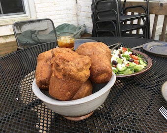 popover pan, muffin pan, handmade,stoneware,pottery,bakeware,