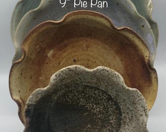 9,"  pie pans Handmade stoneware ceramic oven-safe