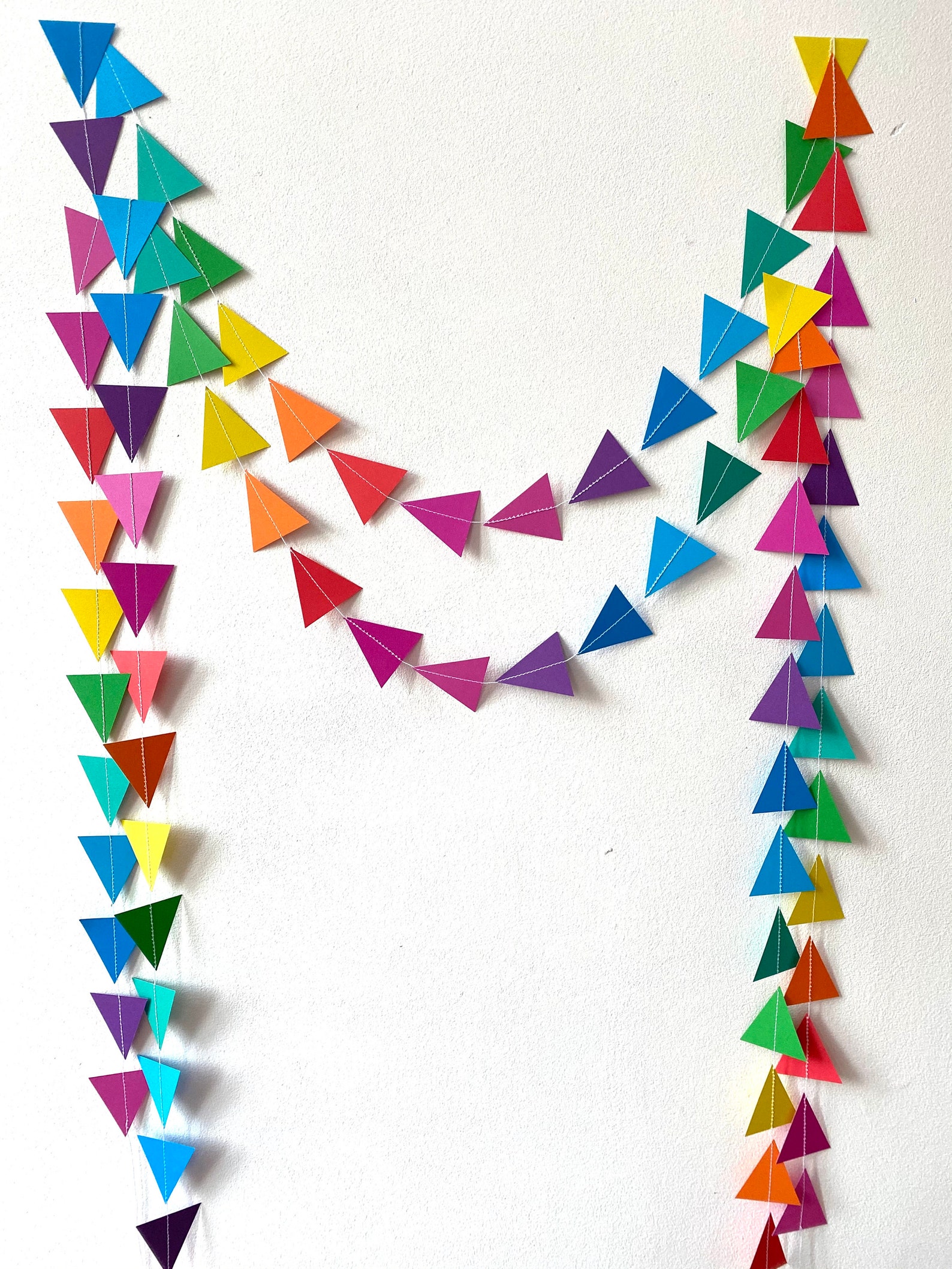Paper Garland Geometric Triangle Paper Garland Party Etsy