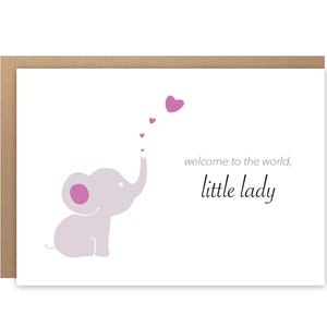 Novo cartão de felicitações para bebês, bem-vinda ao mundo, pequena senhora, cartão de boas-vindas para bebês, cartão de nascimento, novos pais, recém-nascido, nova mãe, BYANIKA