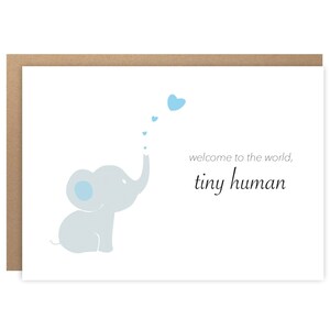 Nueva tarjeta de felicitación para niños, bienvenido al mundo pequeño humano, tarjeta de bienvenida del bebé, tarjeta de nacimiento, nuevos padres, recién nacido, nueva madre, hijo, BYANIKA