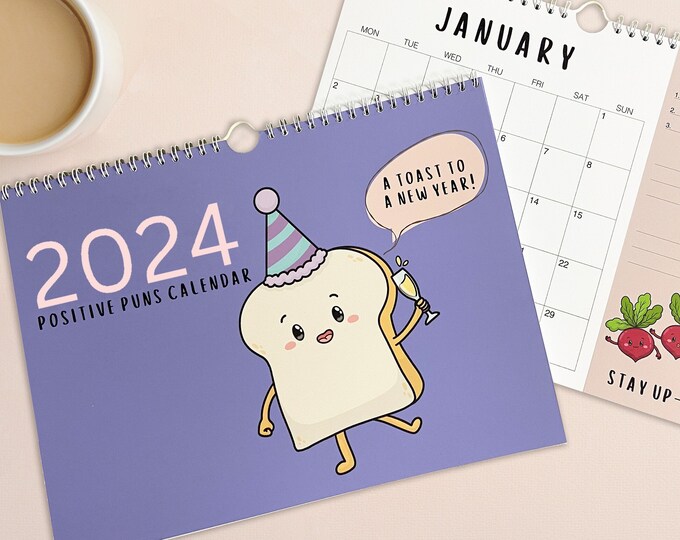 Positive Puns 2025 Wall Calendar Motivational Calendar 2025 Wall