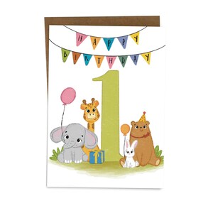 Happy 1st Birthday Card Age 1 Carte d'anniversaire pour un an pour garçon ou fille