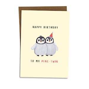 Tarjeta de feliz cumpleaños para hermana gemela hermano gemelo mejor amigo