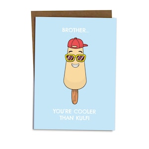 Raksha Bandhan Karte für Bruder Bhai Rakhi Geschenke - Indian Food Card Wortspiel Lustige Humor Kulfi Happy Birthday