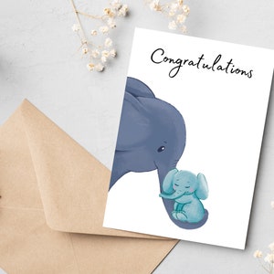 Biglietto di congratulazioni per neonato, biglietto per baby shower, neonata o neonato, biglietto di nascita, per i nuovi genitori, nuova madre, carina BYANIKA