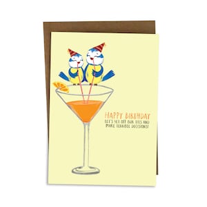 Cartão de aniversário engraçado com peitos azuis, trocadilho de feliz aniversário para melhor amiga, irmã, colega, namorada, parceiro, namorado, fofo, byanika