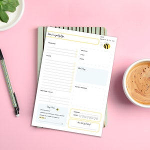 A5 Self Care Daily Planner Pad Wellness Organiser Notepad Cute to Do ...