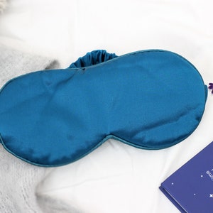 100% Mulberry Silk Sleep Mask Gift Set With Bedtime Journal Notebook Eye Mask Night Journal Reflection Evening Ritual Self Care BLUE EYE MASK ONLY