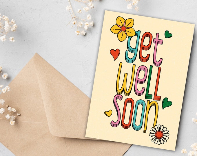Get Well Soon Card Get Better Soon Speedy Recovery Sending Love