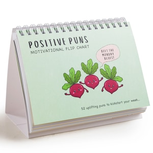 BYANIKA Motivational Flip Chart Desk Pad - Positive Affirmation Cards Positivity Self Love Encouragement Daily Happiness Desk Accessories