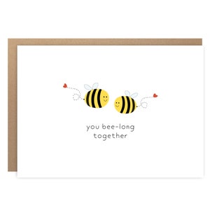 You Beelong Together Card For Couples Fiançailles Joyeux anniversaire Mariage Félicitations Célébration Jeux de mots BYANIKA