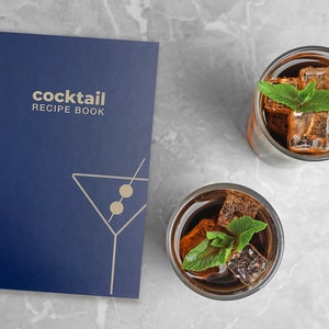 Libro di ricette per cocktail vuoto per 50 ricette Scrivi le tue ricette Libro di cocktail Organizzatore di ricette Diario di cocktail Regalo di cocktail Babbo Natale segreto