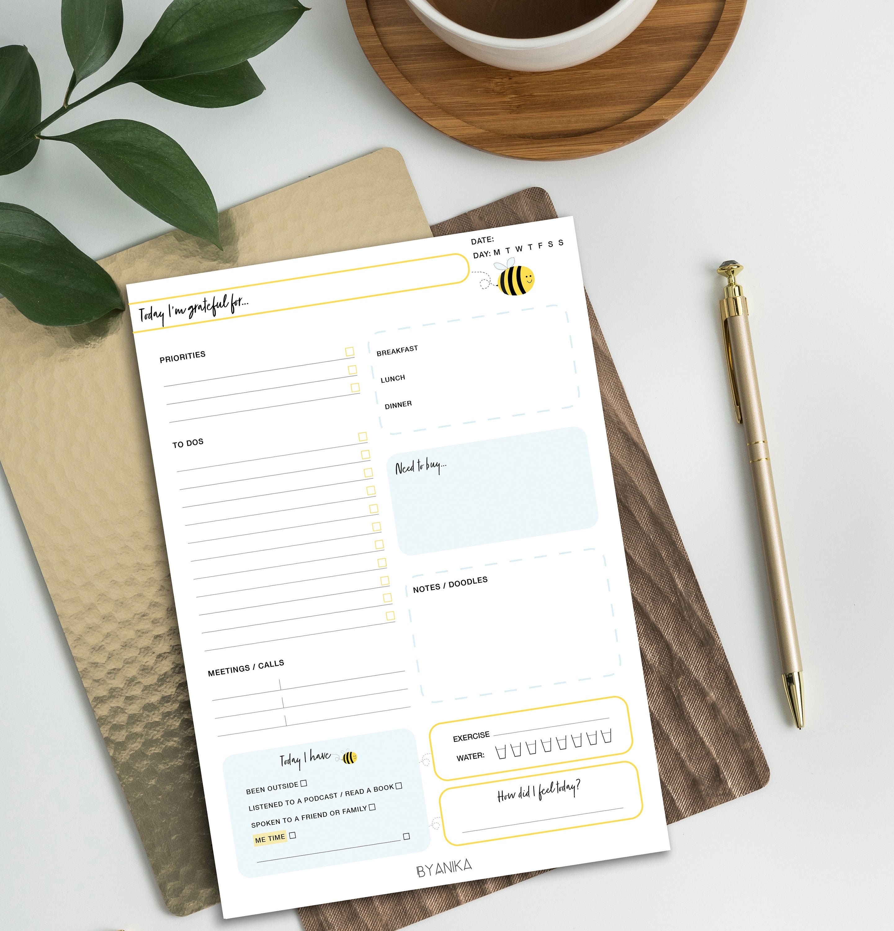 A5 Self Care Daily Planner Pad Wellness Organiser Notepad Cute Etsy UK