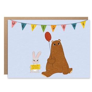 Well Done Glückwunschkarte für Kinder Kinder Proud Of You Did It Geschenke Feier Niedliche Hooray