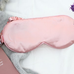 100% Mulberry Silk Sleep Mask Gift Set With Bedtime Journal Notebook Eye Mask Night Journal Reflection Evening Ritual Self Care PINK EYE MASK ONLY