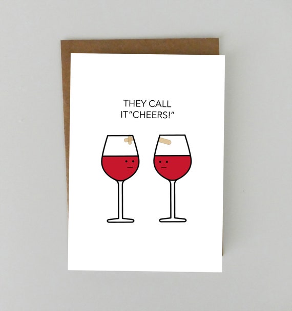 Cute Wine Glass | Greeting Card