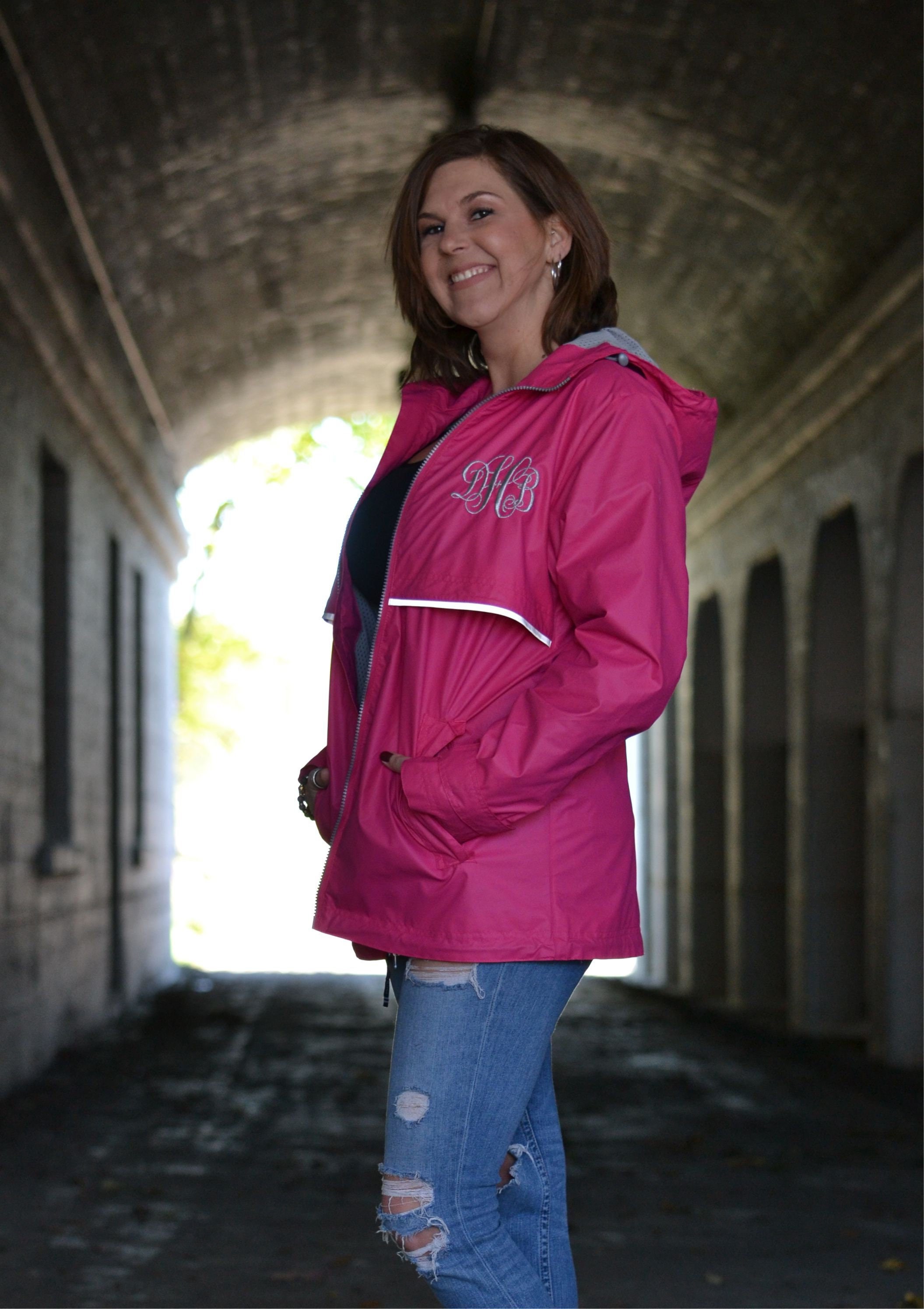 Women's Charles River Rain Jacket Monogrammed Rain Etsy UK