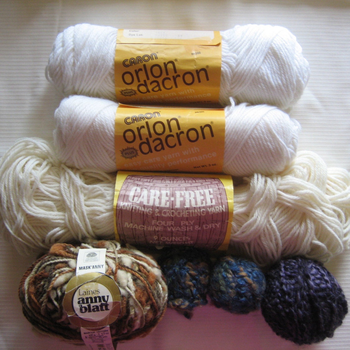 Mixed Lot of Yarn Laines Anny Blatt CareFree Off White Caron Etsy