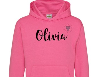 Personalised kids hoodie, hoody with name, custom hoodie children, girls hoody customised