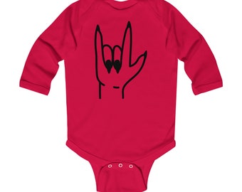 Rock baby grow infant red onsie baby body funny Infant Long Sleeve Bodysuit