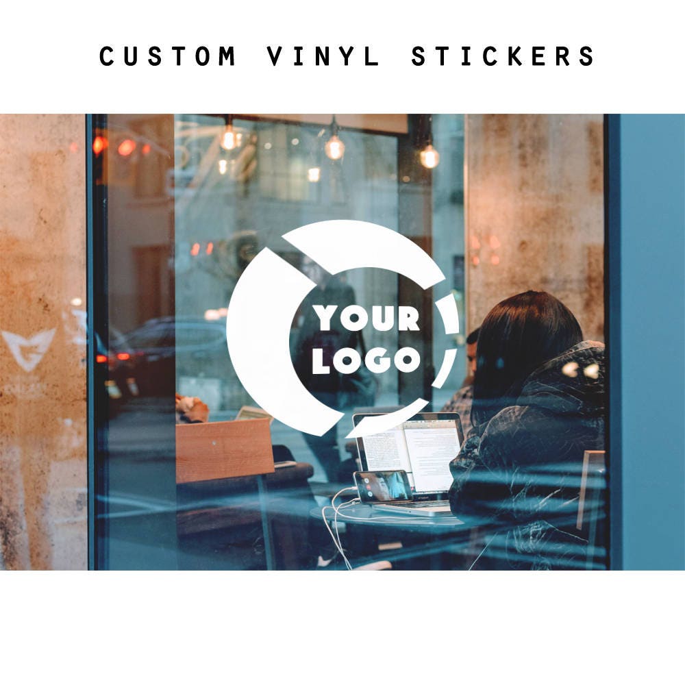 Glass logo sticker retail shop decal vinyl stickers store Etsy