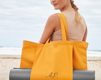 Yoga mat bag with your initials - Pilates mat bag personalised tote bag custom print