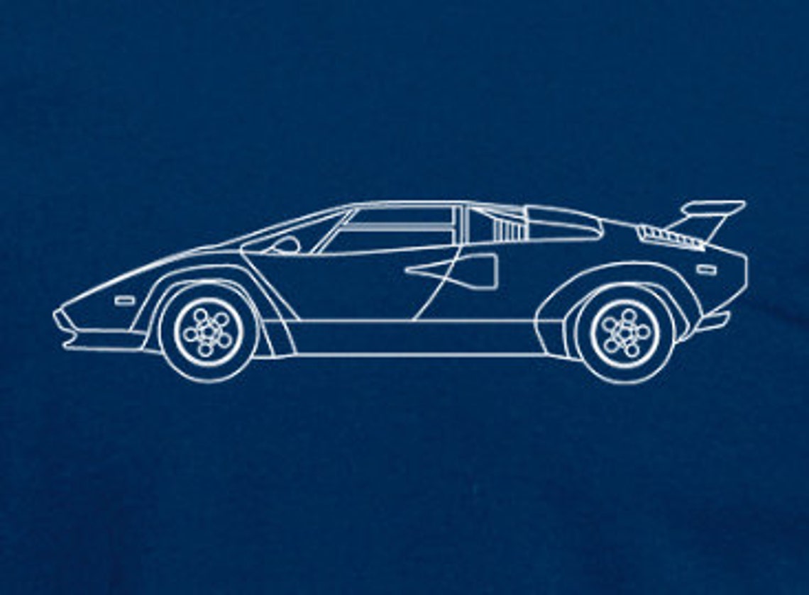 Lamborghini Countach Blueprint T-Shirt for Men | Etsy