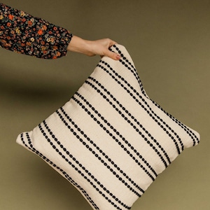 Throw Pillow, Throw Pillow Cover, Designer Pillow Cover, Unique Deco Throw Pillow, Neutral Throw Pillows, Boho Throw Pillow, Black Throw