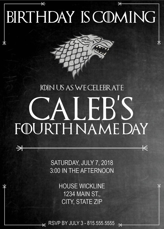 Digital Game Of Thrones Birthday Party Invitation Etsy