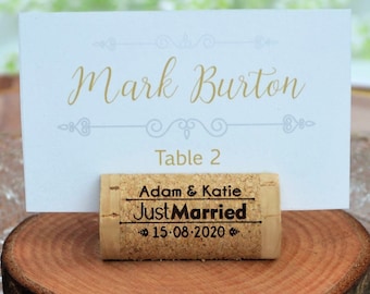 Personalized cork place card holders • AA038