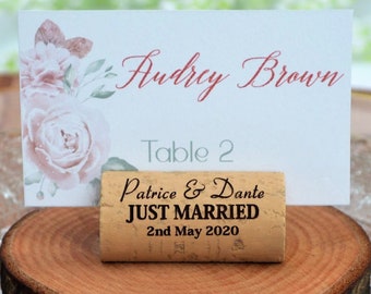 Unique Wine Cork Place Card Holders for weddings and table decor • AA038