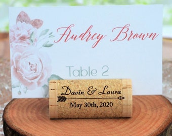 Wine cork place card holders for rustic wedding, parties, and Table decor • AA038
