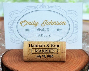 Wine cork place card holders for weddings • AA038