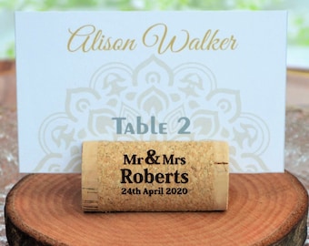 Wine cork Place card holder, Wedding card holder • AA038