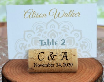 Cork place card holders for weddings • AA038