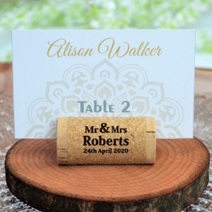 Personalized wine cork place card holder, Wedding card holder, Wedding Decore • AA038