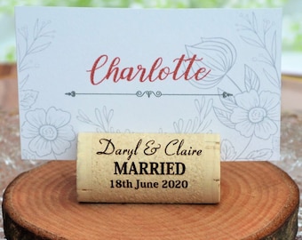 Unique Personalized wine cork place card holder • AA038