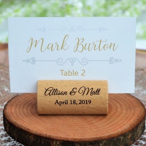 Personalized Wine Cork Place Card Holders Model 6 • AA038