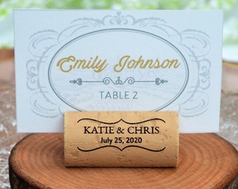 Wine cork wedding place card holders • AA038