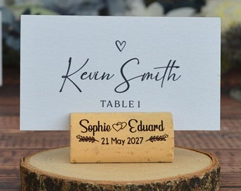 Rustic Wine Cork Place Card Holders – Unique Table Decor for Weddings, Eco-Friendly Parties, and Vintage-Themed Events • AA038