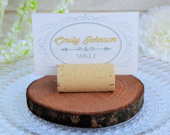 Wine cork place card holders, Wedding place card holders • AA091