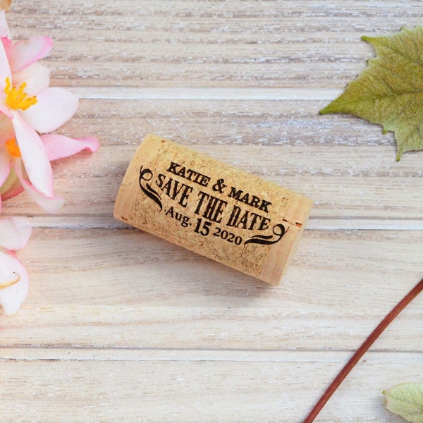 Unique Save the Date of wine Corks - Save the date magnet - Cork • AA077