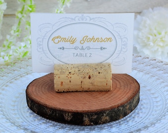 Wine Cork Place Card Holder - Wedding place card holder • AA091