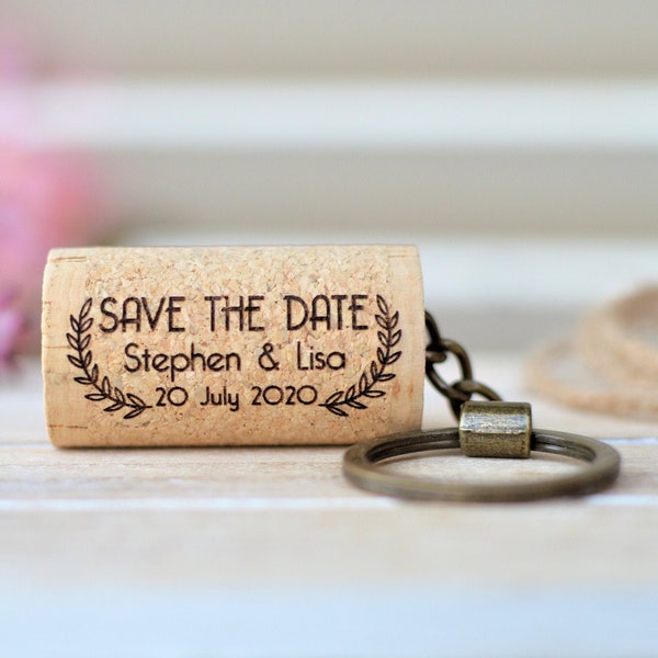 Wine cork Keychains - Save the Date • AA080