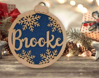 Christmas tree decors, Personalized ornament laser cut names, Custom Christmas tree baubles, Christmas gift personalized with name • AA036