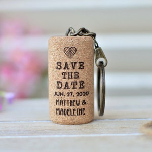 Wine cork Keychains Personalized - Save the Date • AA080