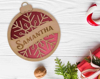 Beautiful Wooden Ornaments, Personalized Gifts Christmas Ornament, Christmas Decoration, Gifts Family, Holiday Ornament With Name • AA021